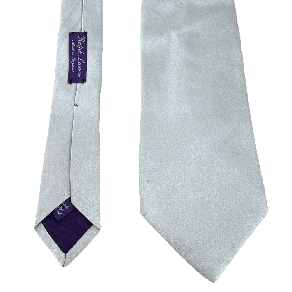 Ralph Lauren Purple Label Tie Cream 100% Silk England Handmade Sleek Smooth - Picture 2 of 7